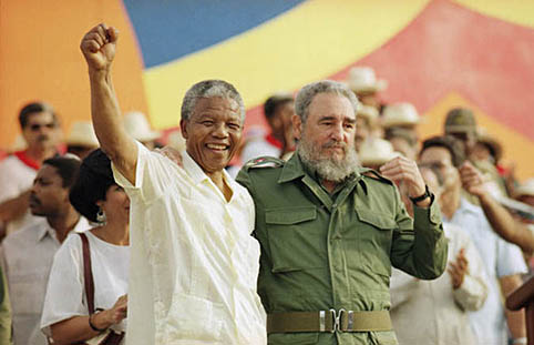 Nelson Mandela och Fidel Castro