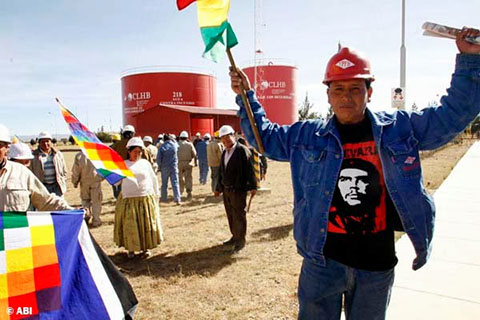 Oljearbetare i Bolivia